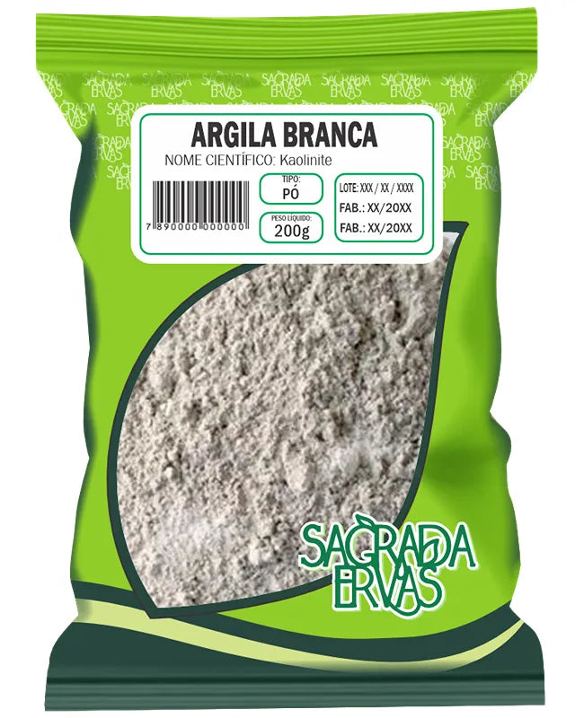 Argila Branca 200g – Clareamento Suave e Peles Sensíveis (Sagrada Ervas)