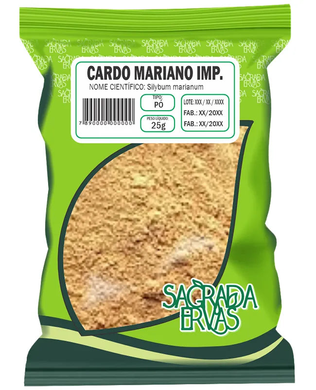 Cardo Mariano em Pó Importado 25g – O Guardião do Fígado e Detox Poderoso (Sagrada Ervas)