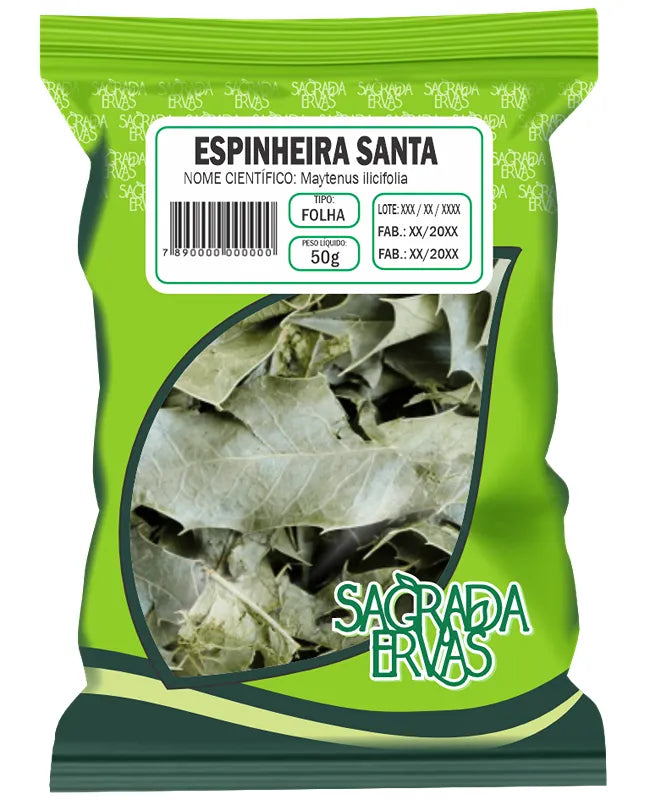 Chá de Espinheira Santa (Folhas) 50g – O Fim da Gastrite, Azia e Úlcera (Sagrada Ervas)