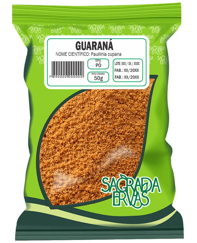 Guaraná em Pó 50g – Energia, Foco Mental e Pré-Treino Natural (Sagrada Ervas)