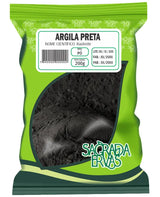 Argila Preta 200g – Detox Vulcânico e Rejuvenescimento (Sagrada Ervas)