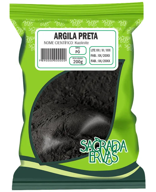 Argila Preta 200g – Detox Vulcânico e Rejuvenescimento (Sagrada Ervas)