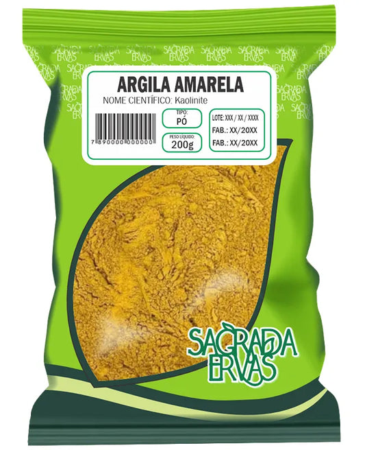 Argila Amarela 200g – Rejuvenescimento, Colágeno e Firmeza (Sagrada Ervas)