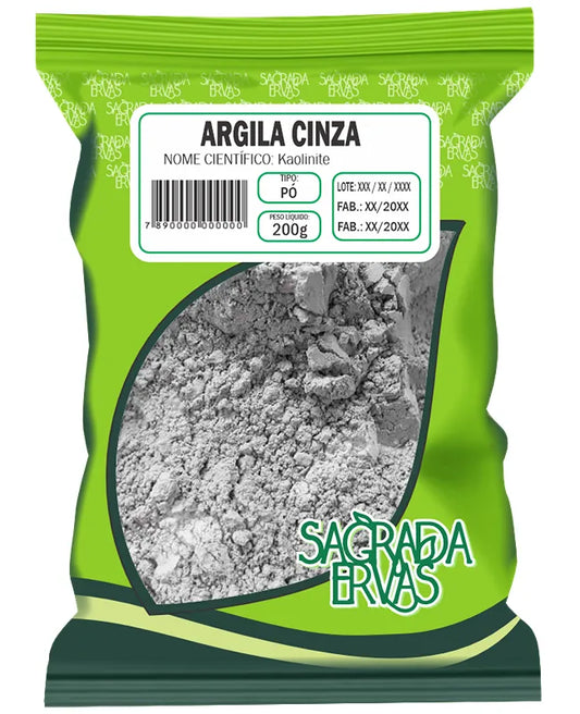 Argila Cinza 200g – Oleosidade, Manchas e Efeito Secativo (Sagrada Ervas)