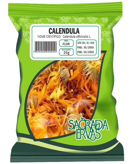 Calêndula Flor 25g – Cicatrização, Pele e Saúde da Mulher (Sagrada Ervas)