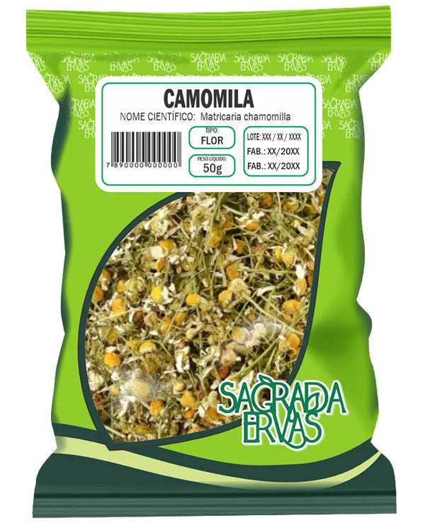 Chá de Camomila Flor 50g – O Calmante Natural da Família e Sono Tranquilo (Sagrada Ervas)