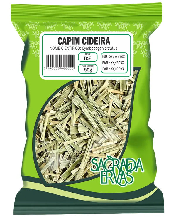 Chá de Capim Cidreira (Capim Limão) 50g – Calmante, Digestivo e Pressão Saudável (Sagrada Ervas)