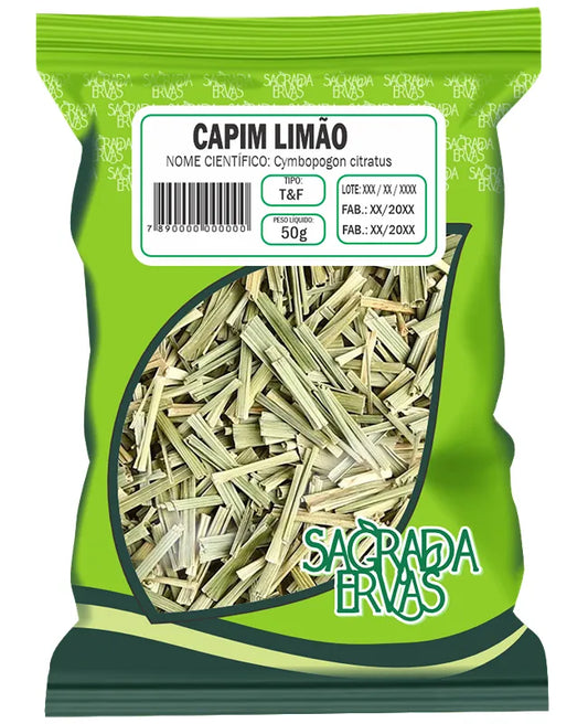 Chá de Capim Limão 50g – O Cítrico Refrescante e Digestivo (Sagrada Ervas)