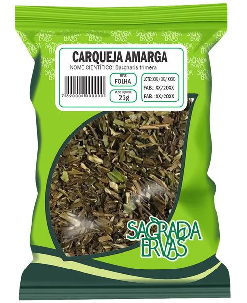 Carqueja Amarga Folha 25g – O Detox Mais Poderoso do Fígado e Emagrecimento (Sagrada Ervas)