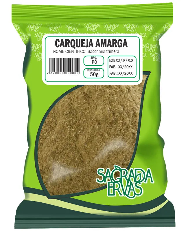 Carqueja Amarga em Pó 50g – Detox do Fígado e Emagrecimento Rápido (Sagrada Ervas)