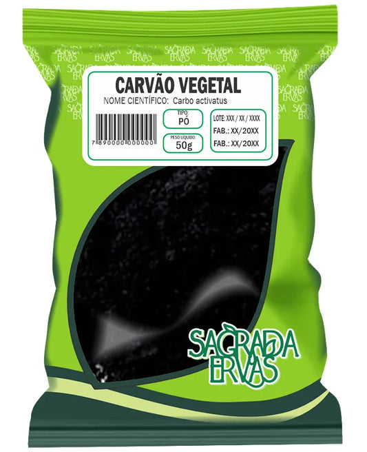 Carvão Vegetal Ativado em Pó 50g – Detox, Gases e Clareamento Natural (Sagrada Ervas)