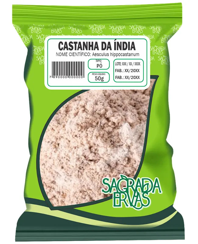 Castanha da Índia em Pó 50g – Adeus Varizes, Inchaço e Hemorroidas (Sagrada Ervas)