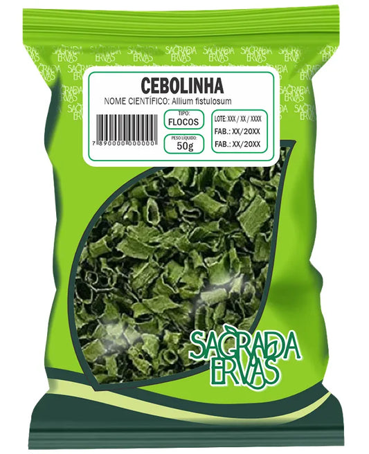 Cebolinha em Flocos Desidratada 50g – Praticidade e Sabor Verde o Ano Todo (Sagrada Ervas)