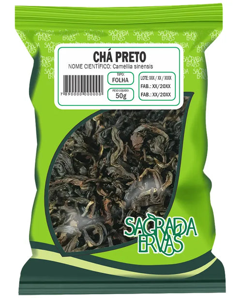 Chá Preto Importado (Folhas Nobres) 50g – Energia Intensa e Sabor Premium (Sagrada Ervas)