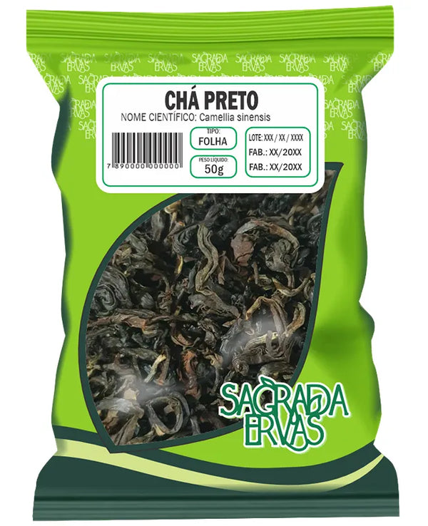 Chá Preto Importado (Folhas Nobres) 50g – Energia Intensa e Sabor Premium (Sagrada Ervas)