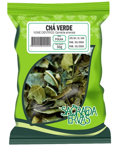 Chá Verde em Folhas 50g – O Rei do Detox e Acelerador de Metabolismo (Sagrada Ervas)