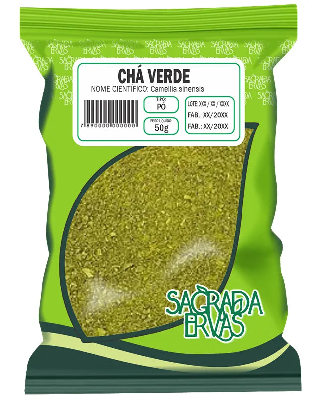 Chá Verde em Pó Solúvel 50g – O Turbo do Seu Suco Detox (Sagrada Ervas)