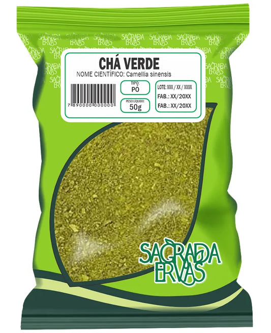 Chá Verde em Pó Solúvel 50g – O Turbo do Seu Suco Detox (Sagrada Ervas)