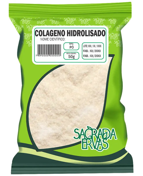 Colágeno Hidrolisado Puro 50g – Pele Firme, Cabelos e Unhas Fortes (Sagrada Ervas)