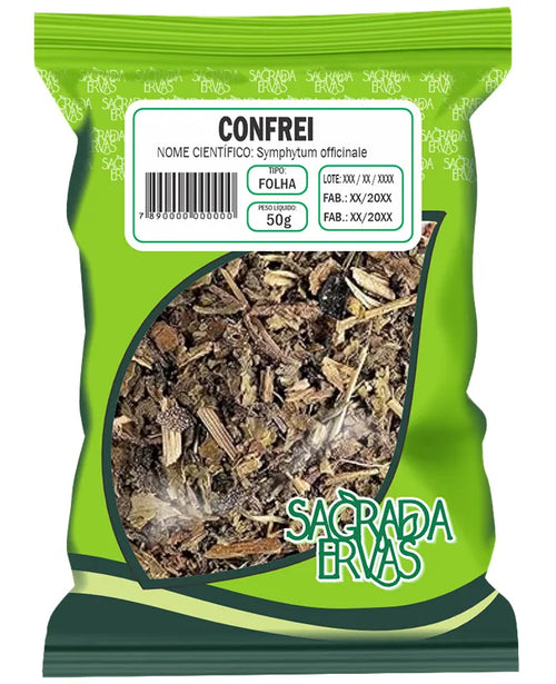 Confrei Folhas 50g – Cicatrizante Poderoso e "Cola-Ossos" (USO EXTERNO) (Sagrada Ervas)