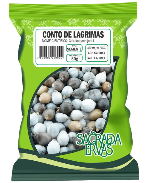 Contas de Lágrimas (Sementes) 50g – Lágrima de Nossa Senhora: Dores, Inchaço e Proteção (Sagrada Ervas)