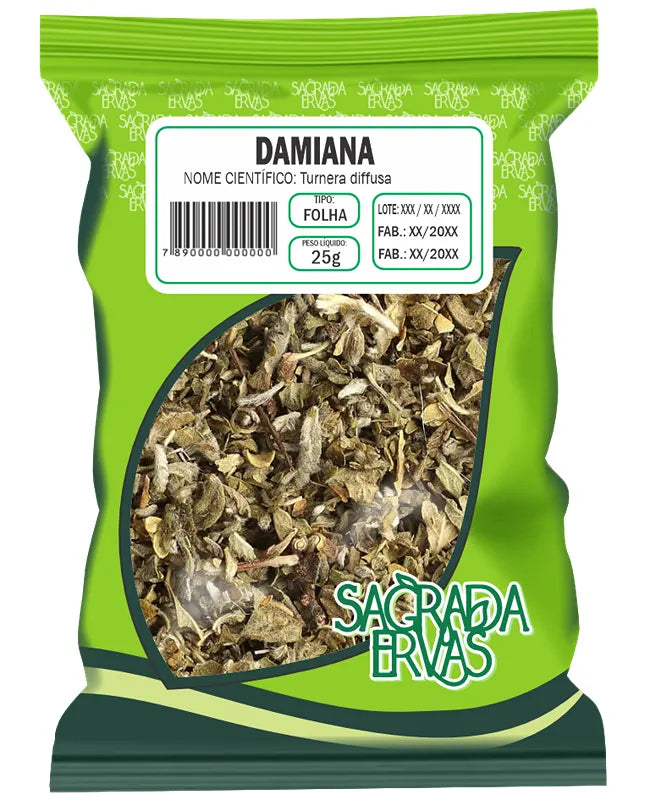 Chá de Damiana (Folhas) 30g – Afrodisíaco Natural e Vigor Mental (Sagrada Ervas)