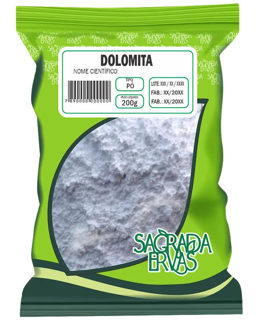 Dolomita em Pó 200g – A "Máscara de Porcelana" Clareadora e Cálcio Natural (Sagrada Ervas)