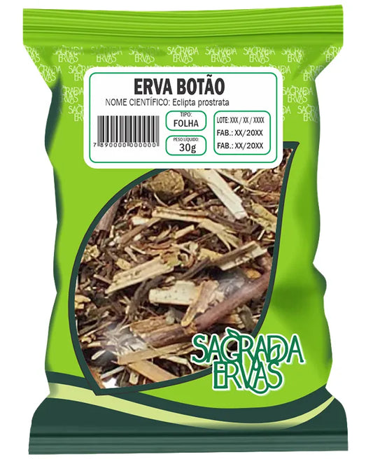 Chá de Erva Botão (Eclipta) 30g – Proteção do Fígado, Estômago e Queda de Cabelo (Sagrada Ervas)