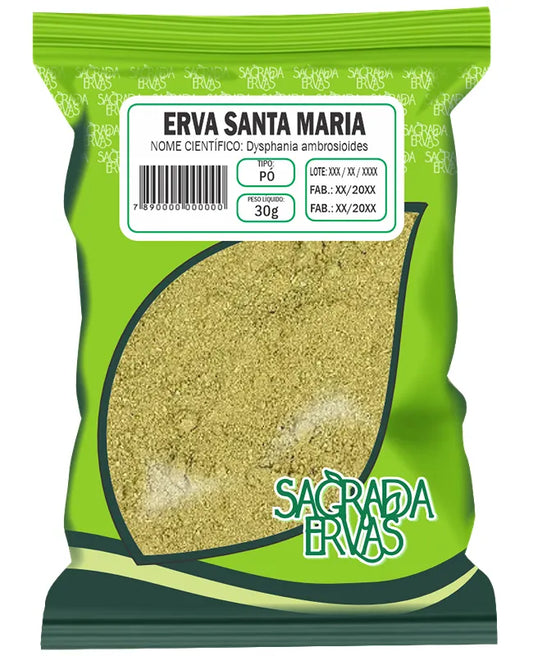 Erva de Santa Maria (Mastruz) em Pó 30g – Vermífugo, Contusões e Pulmão (Sagrada Ervas)