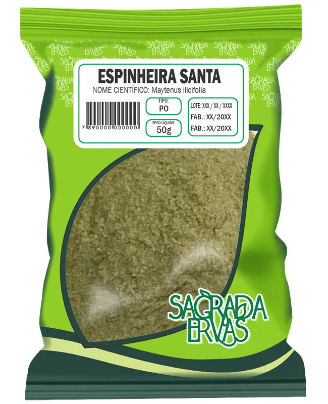 Espinheira Santa em Pó 50g – Alívio Imediato da Gastrite, Úlcera e Azia (Sagrada Ervas)