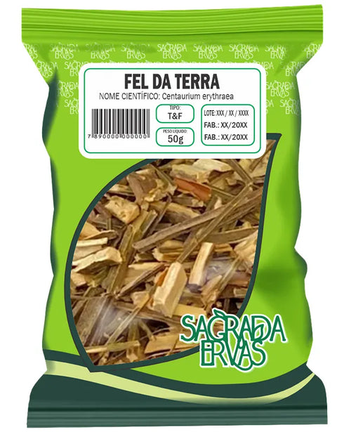 Chá de Fel da Terra (Talo e Folha) 50g – Digestão, Fígado e Falta de Apetite (Sagrada Ervas)
