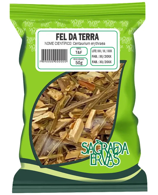 Chá de Fel da Terra (Talo e Folha) 50g – Digestão, Fígado e Falta de Apetite (Sagrada Ervas)