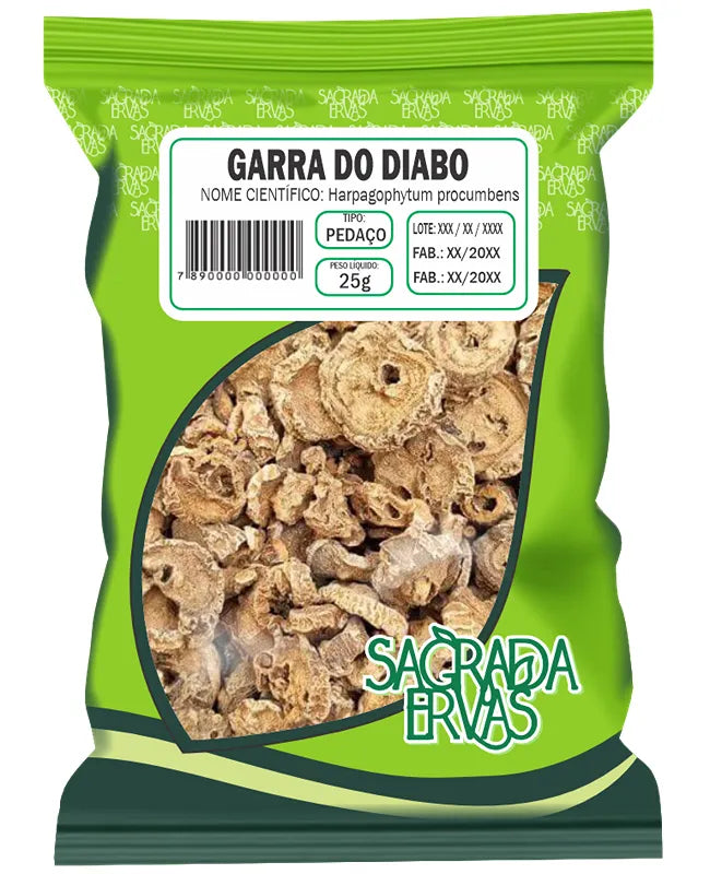 Chá de Garra do Diabo (Raiz) 25g – O Fim da Dor na Coluna, Artrose e Tendinite (Sagrada Ervas)