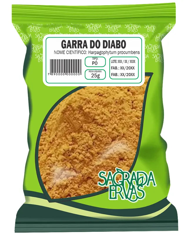 Garra do Diabo em Pó 25g – Artrite, Artrose, Coluna e Tendinite (Sagrada Ervas)