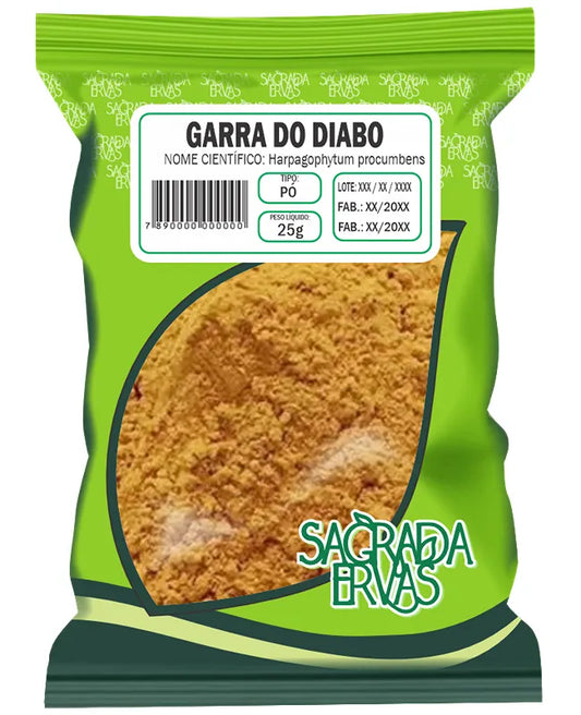 Garra do Diabo em Pó 25g – Artrite, Artrose, Coluna e Tendinite (Sagrada Ervas)