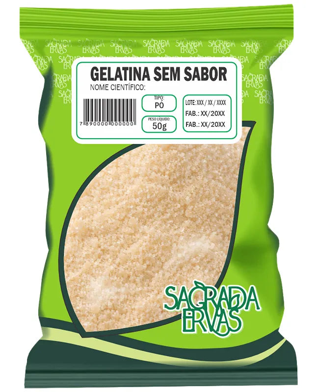 Gelatina em Pó (Pura) 50g – Colágeno Natural para Pele, Unhas e Articulações (Sagrada Ervas)
