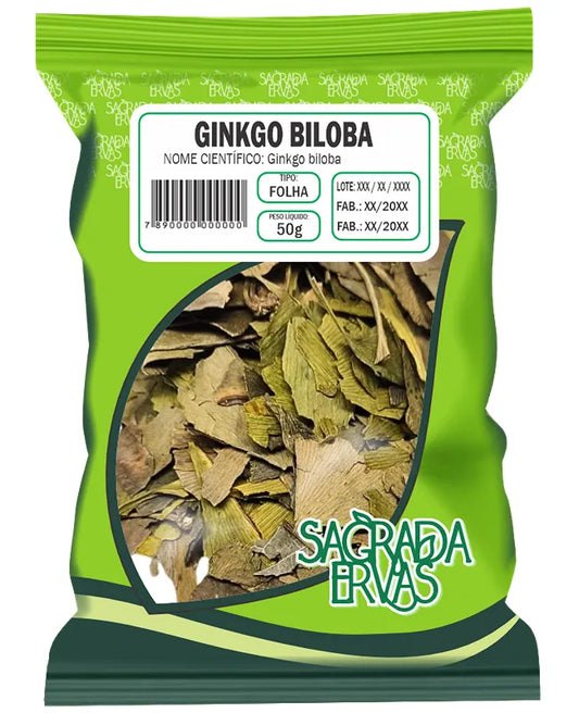 Chá de Ginkgo Biloba (Folhas) 50g – Memória, Foco e Zumbido no Ouvido (Sagrada Ervas)
