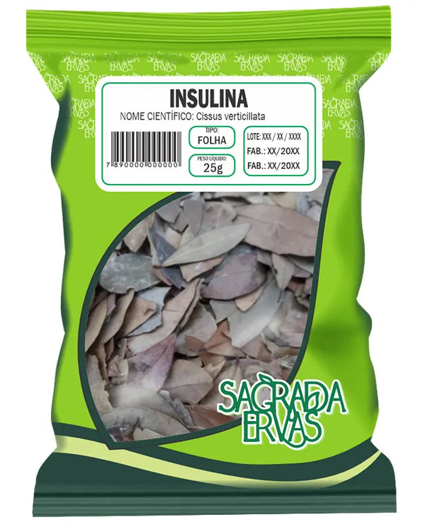 Chá de Insulina Vegetal (Folhas) 25g – Controle do Diabetes e Glicose Alta (Sagrada Ervas)