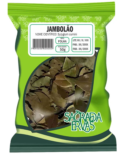 Chá de Jambolão (Folhas) 50g – Controle do Diabetes e Diarreia (Sagrada Ervas)