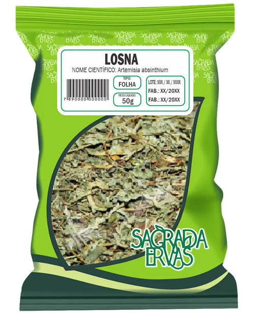 Losna Folhas (Absinto) 50g – Vermífugo, Estômago, Fígado e Apetite (Sagrada Ervas)