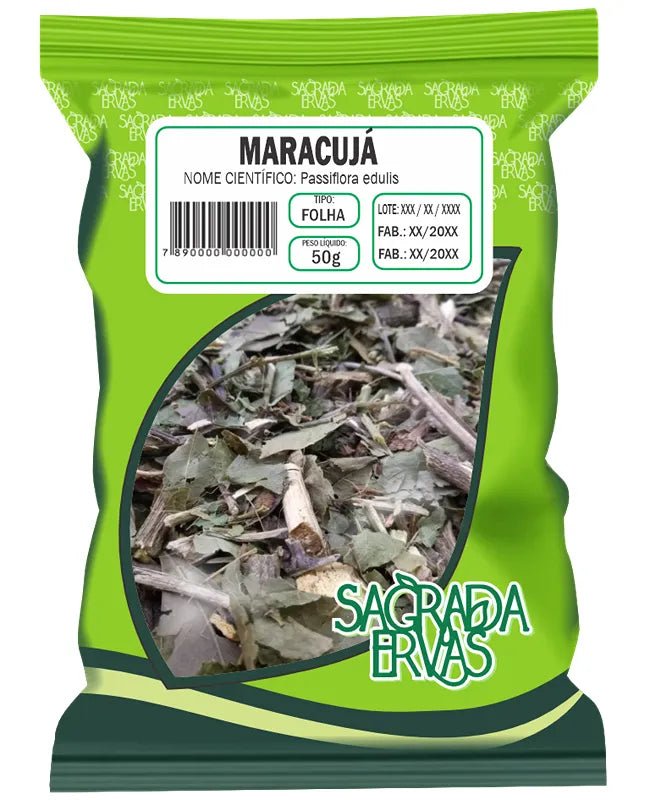 Chá de Maracujá Folhas (Passiflora) 50g – Insônia, Ansiedade, Estresse e Pressão Alta (Sagrada Ervas)