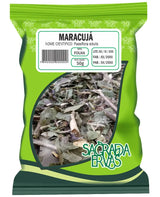 Chá de Maracujá Folhas (Passiflora) 50g – Insônia, Ansiedade, Estresse e Pressão Alta (Sagrada Ervas)