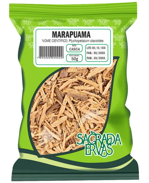 Marapuama Casca 50g – Libido, Energia Física, Memória e Garrafada (Sagrada Ervas)
