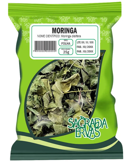 Chá de Moringa Folhas 25g – Multivitamínico, Imunidade, Anemia e Dores (Sagrada Ervas)