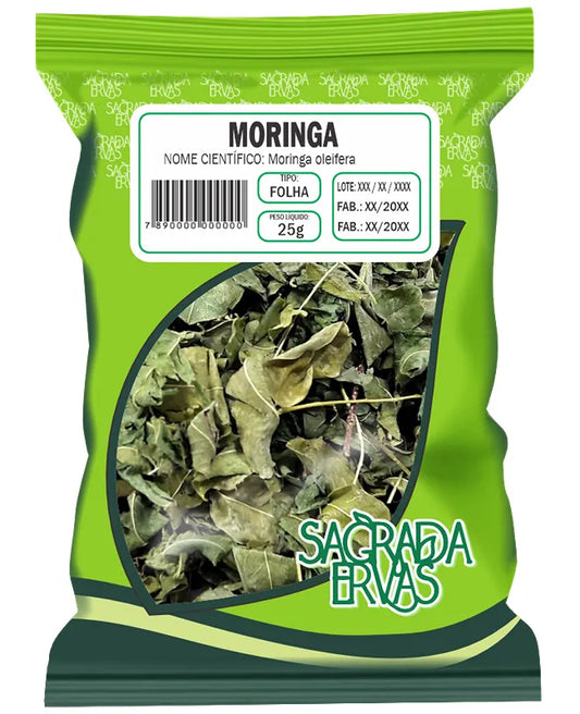 Chá de Moringa Folhas 25g – Multivitamínico, Imunidade, Anemia e Dores (Sagrada Ervas)