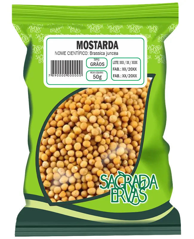 Mostarda em Grãos 50g – Escalda-Pés, Alívio da Gripe, Circulação e Conservas (Sagrada Ervas)