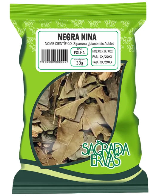 Nega Mina (Negra Mina) Folhas 30g – Banho de Descarrego Pesado, Bronquite e Febre (Sagrada Ervas)
